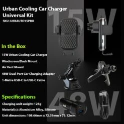 Urban Wireless Cooling Car Charger - Auto15 Pro (Complete Kit) -Uniq Sale Store urban car charger urban wireless cooling car charger auto15 pro complete kit 41935011905794